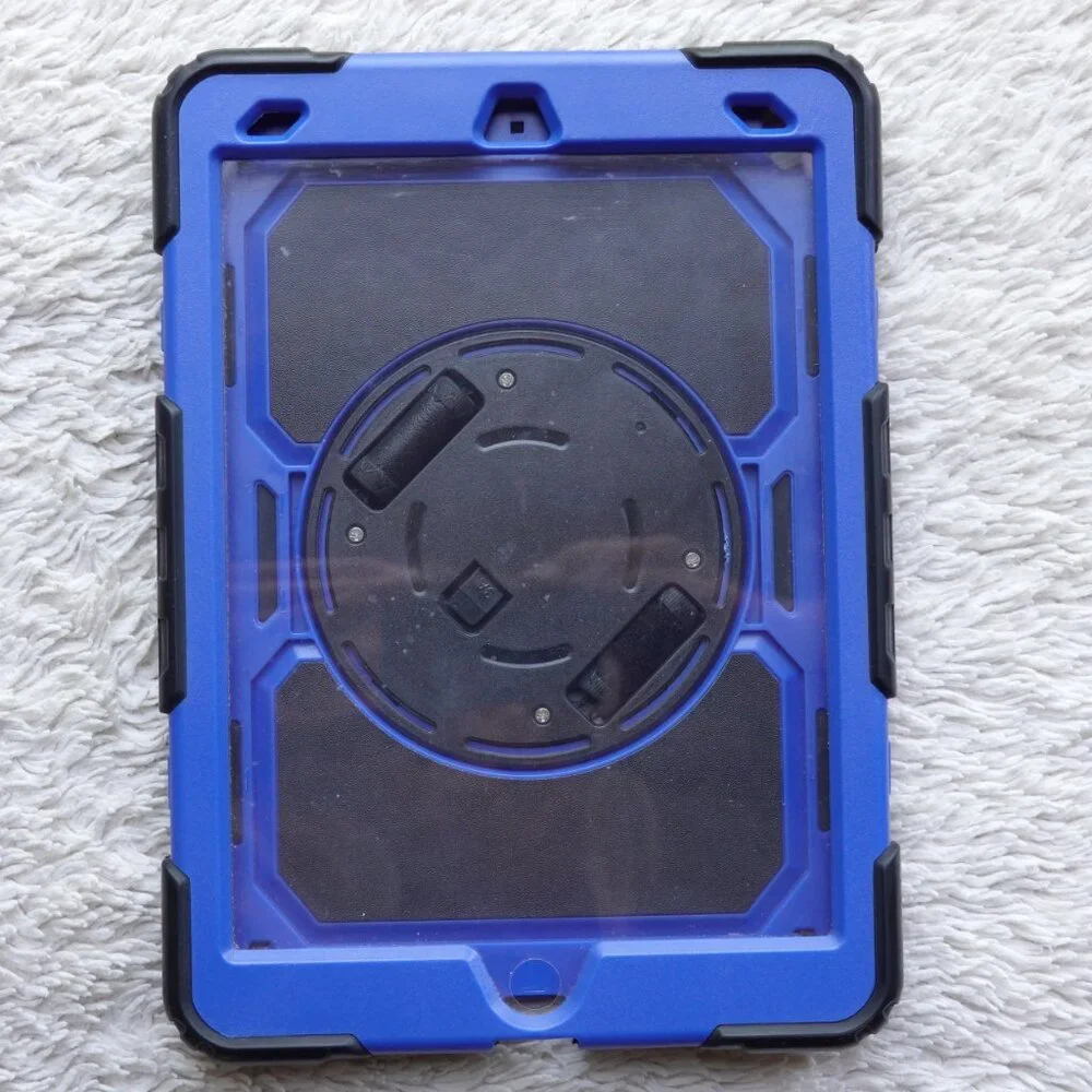 Shockproof iPad Case, Screen Protector, Pencil Holder, 360° Rotating Hand Stand